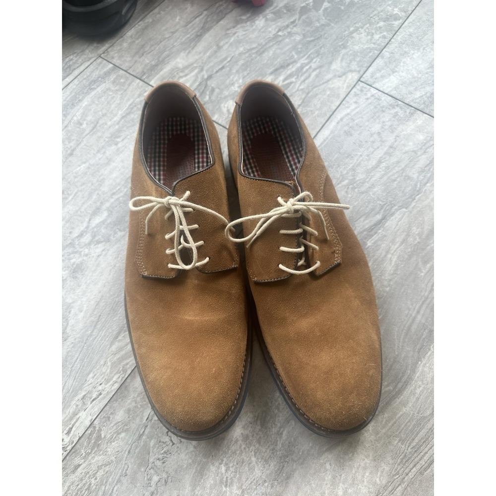 Johnston and Murphy Tan Sheepskin Suede Plain Toe Dress Shoes Men's Size 11